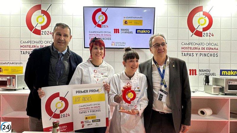 Chef del Restaurante Ansils, valle de Benasque, en Huesca, se coronan como campeonas nacionales de las Tapas en Madrid Fusión.