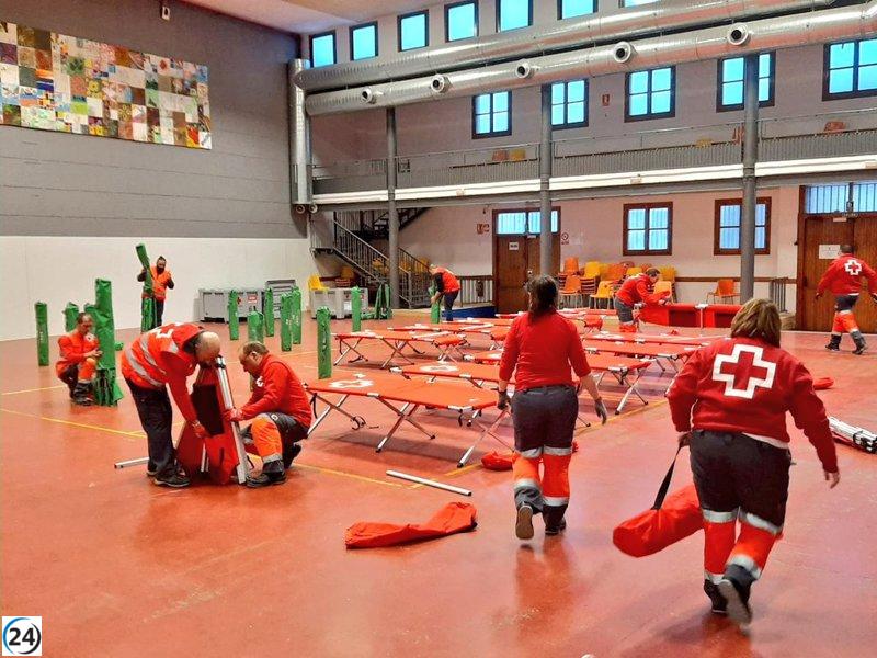 La Cruz Roja retira albergues tras inundaciones en Tauste y Luceni.