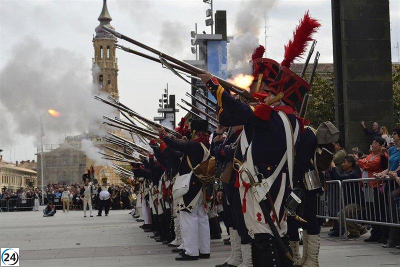 Celebración napoleónica en Zaragoza con más de 350 recreadores y 100 kg de pólvora