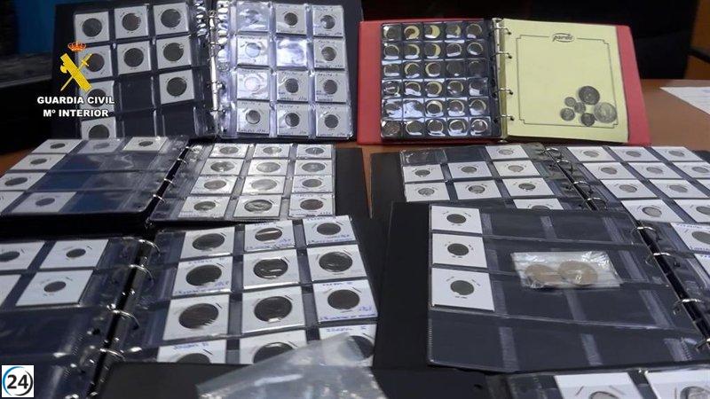 La Guardia Civil incauta más de 600 monedas antiguas en Tarazona.