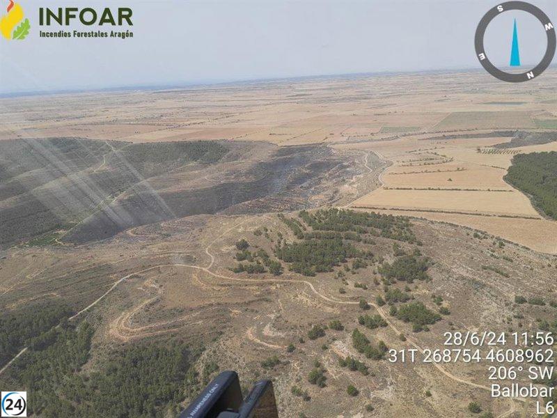 Extinto incendio forestal en Velilla de Cinca tras arrasar 20 hectáreas.