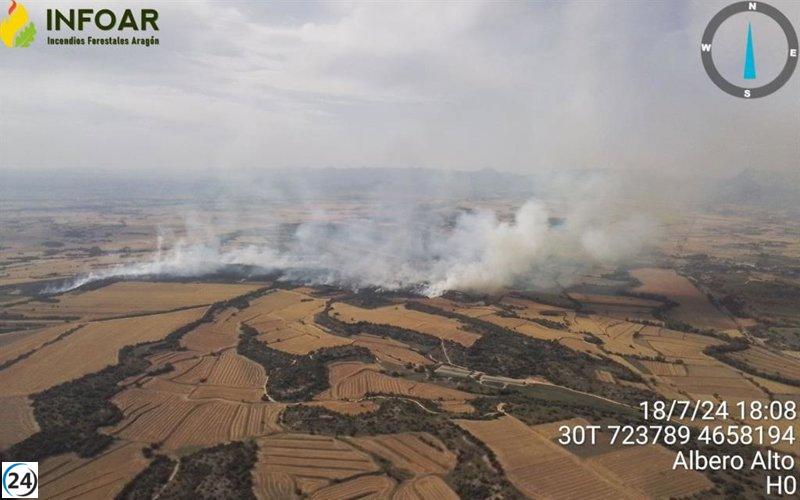 Incendio forestal en Albero Alto (Huesca) controlado tras arrasar 70 hectáreas.