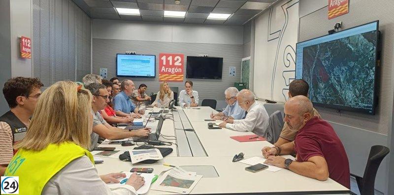 Las autoridades de Aragón movilizadas frente al incendio de El Pueyo de Araguás