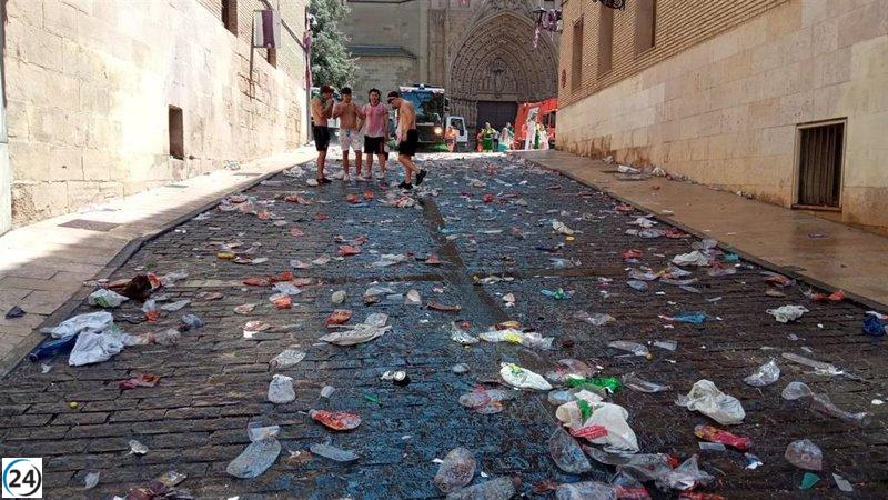 Menos basura recogida en las Fiestas de San Lorenzo de Huesca: 423 toneladas, un 12,46% menos que el año anterior.