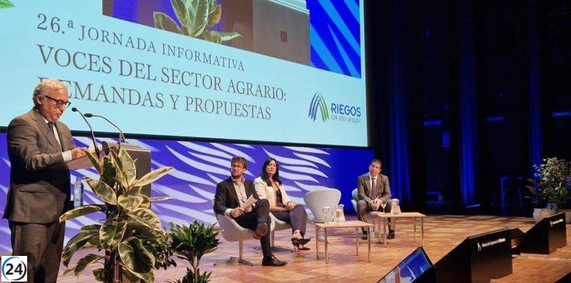 Rincón insta a la CHE a revisar su plan de reducción de agua para el riego en Aragón.
