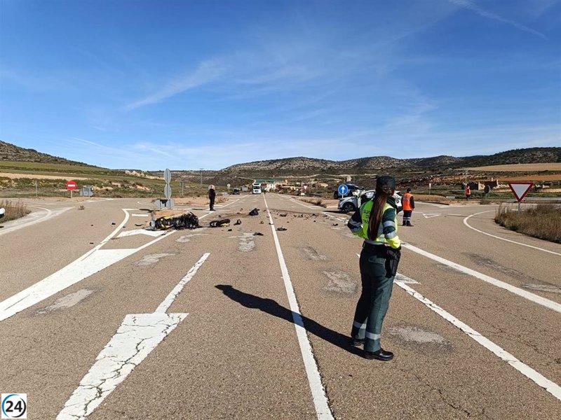 Fallece un hombre de 66 años en un trágico accidente de tráfico en la A-222, Muniesa.