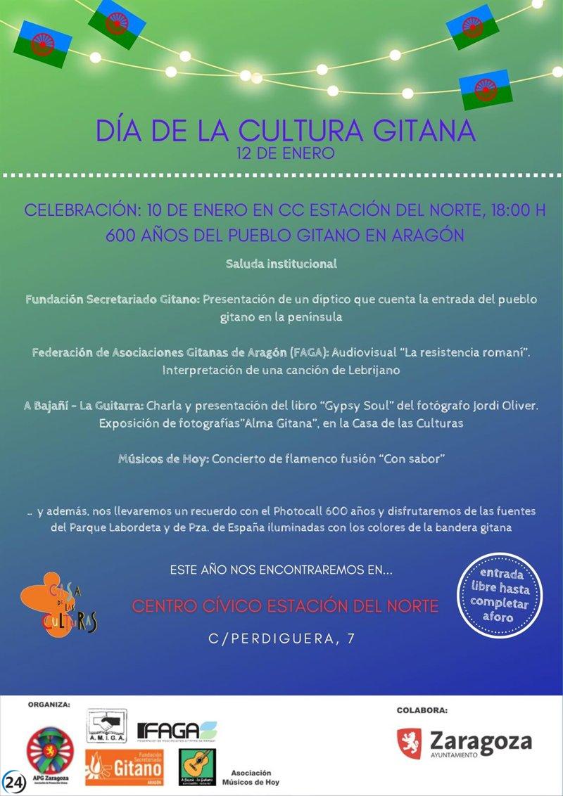 Zaragoza conmemora el Día de la Cultura Gitana con un evento especial en el Centro Cívico Estación del Norte.