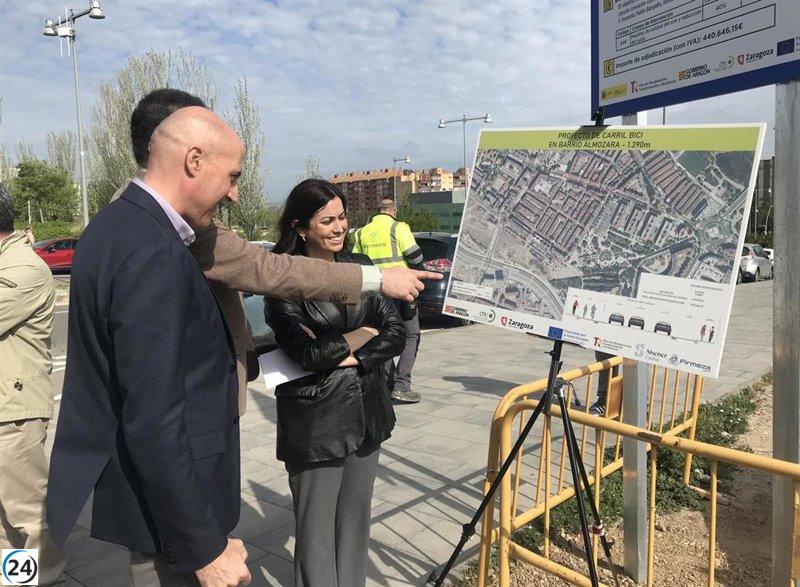 En tres meses estará listo el carril-bici que conectará plaza Europa con Delicias a través de La Almozara.