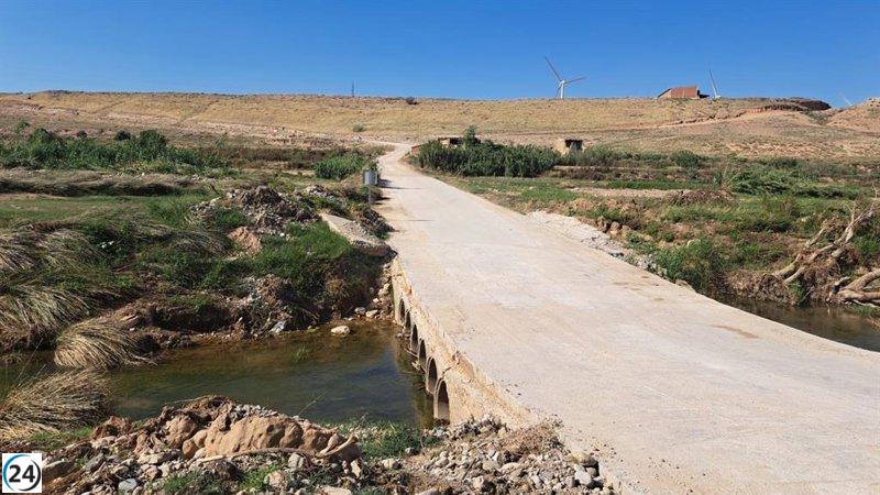 Utrillas demanda acción inmediata ante el bloqueo de la A-222 junto al puente del Seminario de Belchite.