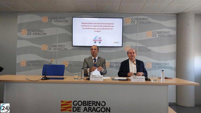 Aragón otorga contrato de transporte sanitario no urgente, mejorando salarios hasta un 27,54%.