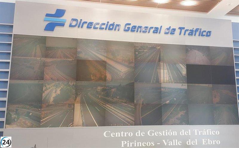 Aragón espera 490,000 desplazamientos durante el fin de semana del 15 de agosto, según la DGT.