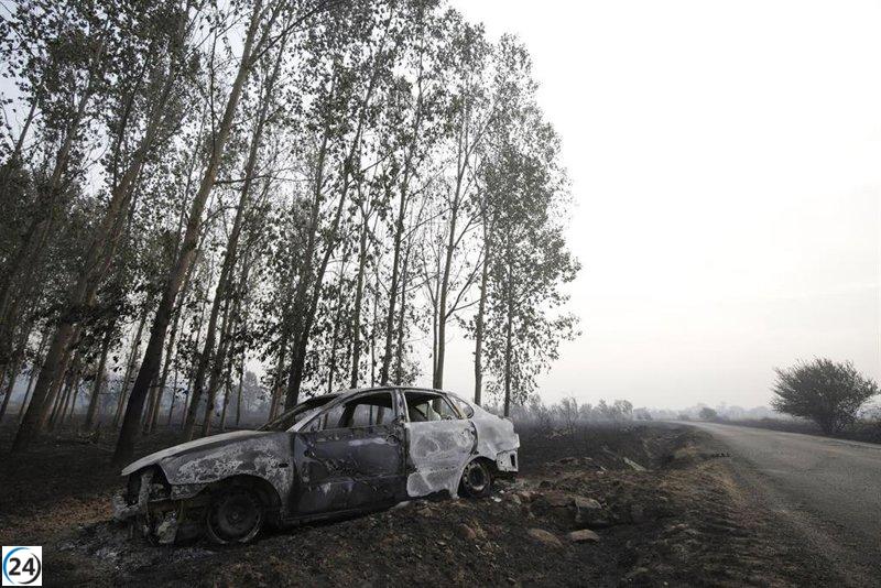 El Gobierno de Aragón se une a la lucha contra el incendio en Canalejas, León, este lunes.