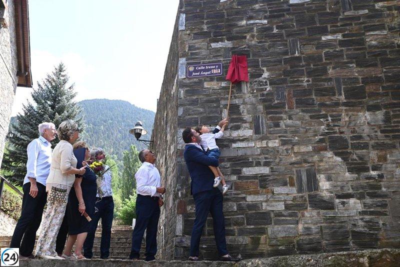 Sallent de Gállego homenajea a agentes de la Guardia Civil víctimas de ETA con una nueva calle.