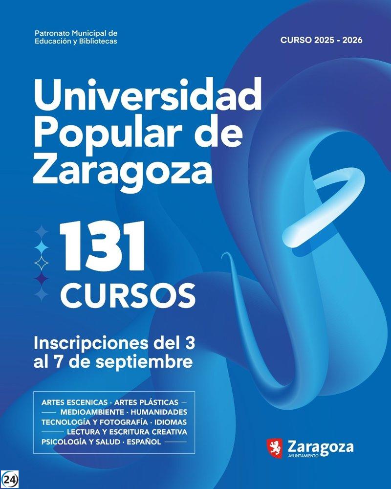 La Universidad Popular de Zaragoza inicia el 3 de septiembre el proceso de preinscripción para sus cursos.