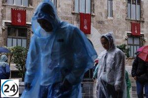 Intensas lluvias y tormentas generan alerta amarilla en Aragón este lunes.