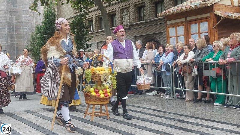 Récord histórico: más de 3,500 oferentes rinden homenaje a la Virgen del Pilar con abundantes frutos.