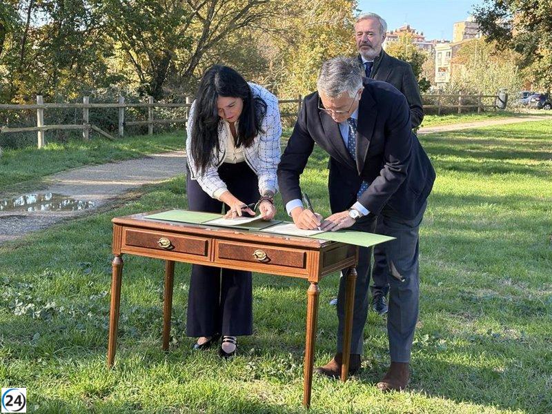 Azcón planea asegurar fondos del gobierno para la renaturalización del Isuela en Huesca, prevista para 2027.