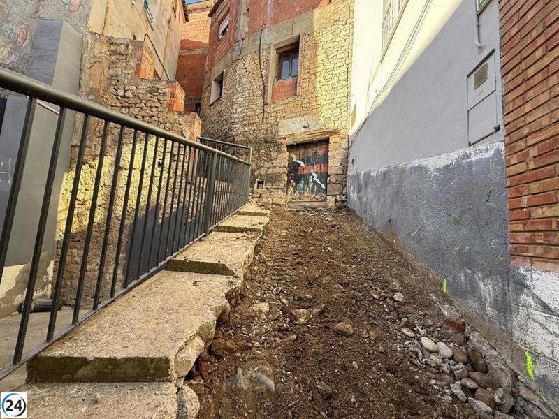 Fraga moderniza el sistema de alcantarillado en la calle Bujaraloz.