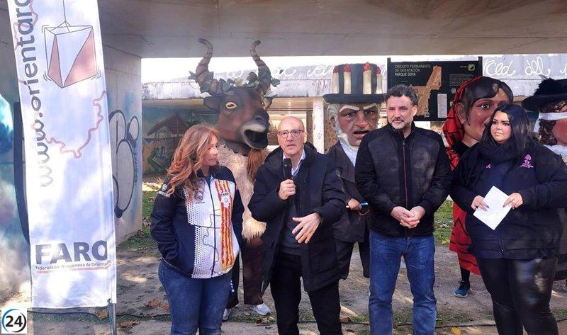 El Ayuntamiento de Zaragoza inaugura el primer circuito de orientación permanente en Parque Goya.