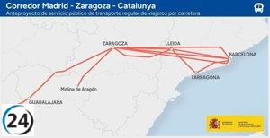El Gobierno da luz verde al corredor de autobuses Madrid-Zaragoza-Barcelona.