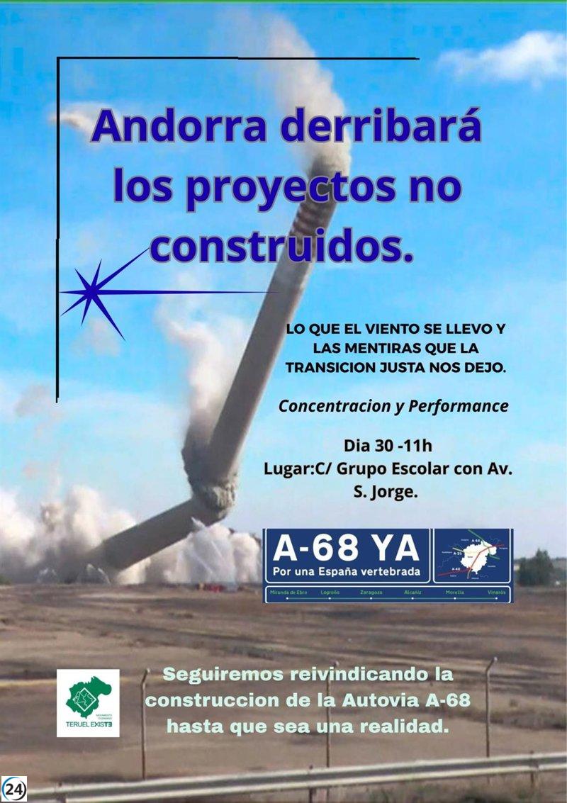 Teruel Existe se manifiesta en Andorra para exigir el cumplimiento de promesas y la A-68.
