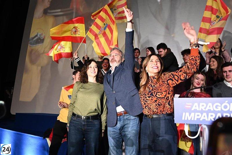 Ayuso critica a Alegría como un símbolo del régimen y exige a Aragón que despida al PSOE.