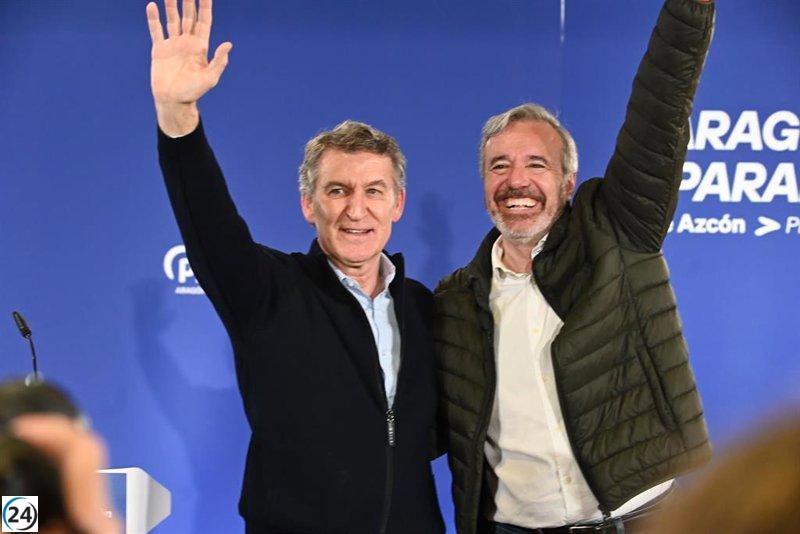 Feijóo advierte que Sánchez busca fragmentar la oposición en Aragón: 