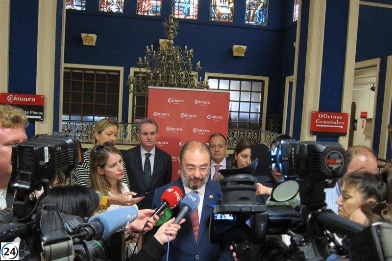 Lambán opina que no hay que precipitarse en futuras alianzas con Aragón Existe.