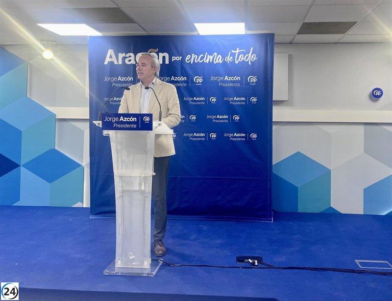 Azcón del PP defiende un debate cara a cara con Lambán por calidad democrática.