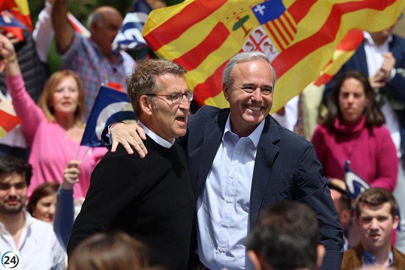 Azcón afirma que sólo votando al PP se romperá la alianza entre PSOE y Bildu.