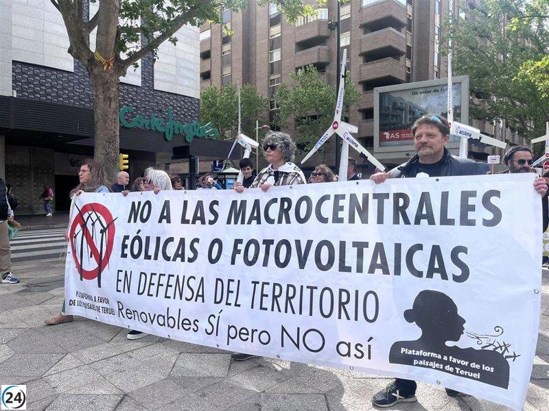 Paisajes de Teruel pedirá al Gobierno de Aragón que detenga solicitudes de proyectos renovables a gran escala.