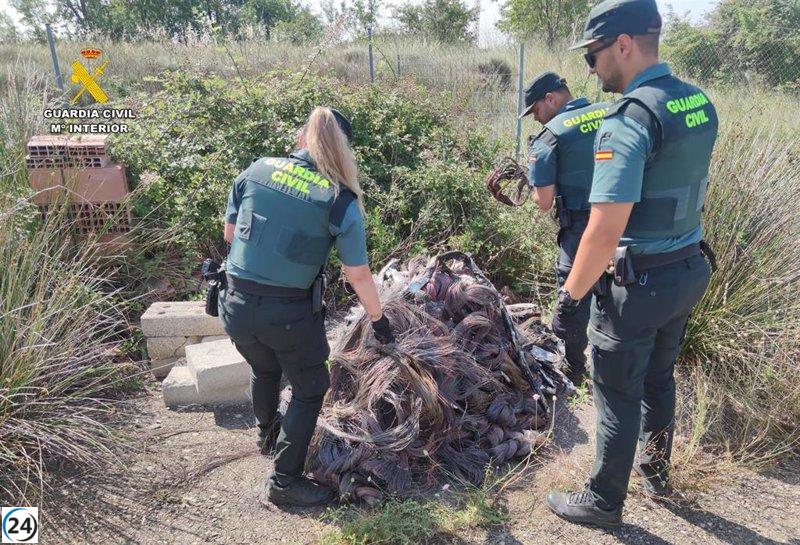 Dos personas arrestadas por robo de cable de cobre valorado en 3.800 euros en Loporzano (Huesca)