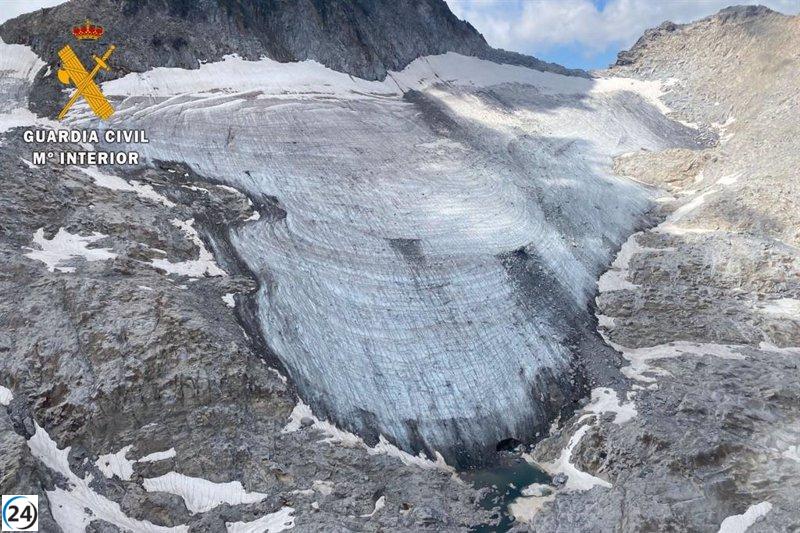 La Guardia Civil advierte del deterioro del Glaciar del Aneto