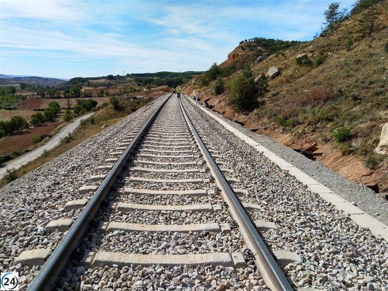 El Mitma invierte 22 millones en la electrificación de la línea Zaragoza-Teruel-Sagunto.