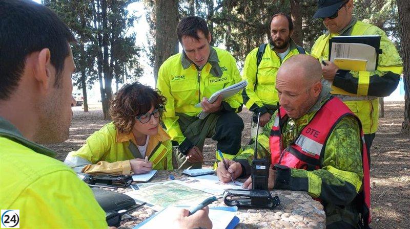 INFOAR simula incendio forestal en Huesca para mejorar coordinación de mando.