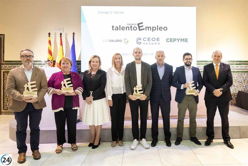 Empresas líderes de Zaragoza se alzan con los premios 'Talento Empleo Aragón' 2023